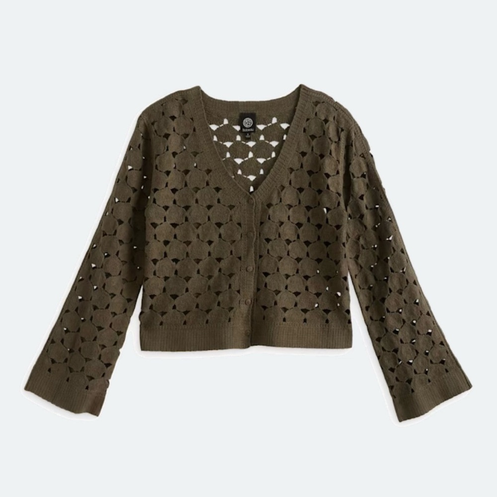 Olive Green Knit Cardigan